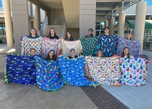 Students Make Blankets for Project Linus