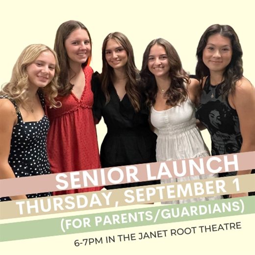 Senior Launch, Sept. 1 and SSAR, Aug. 30