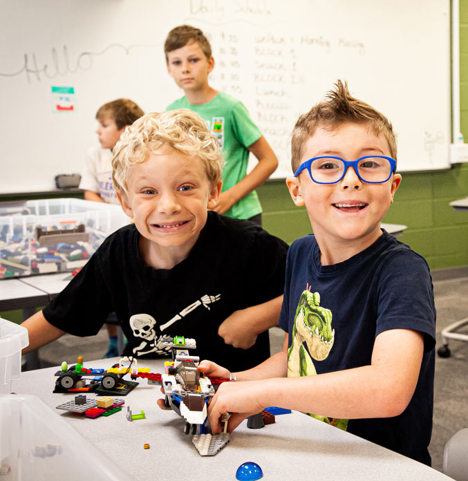 Lower school students at summer camp at Shorecrest.